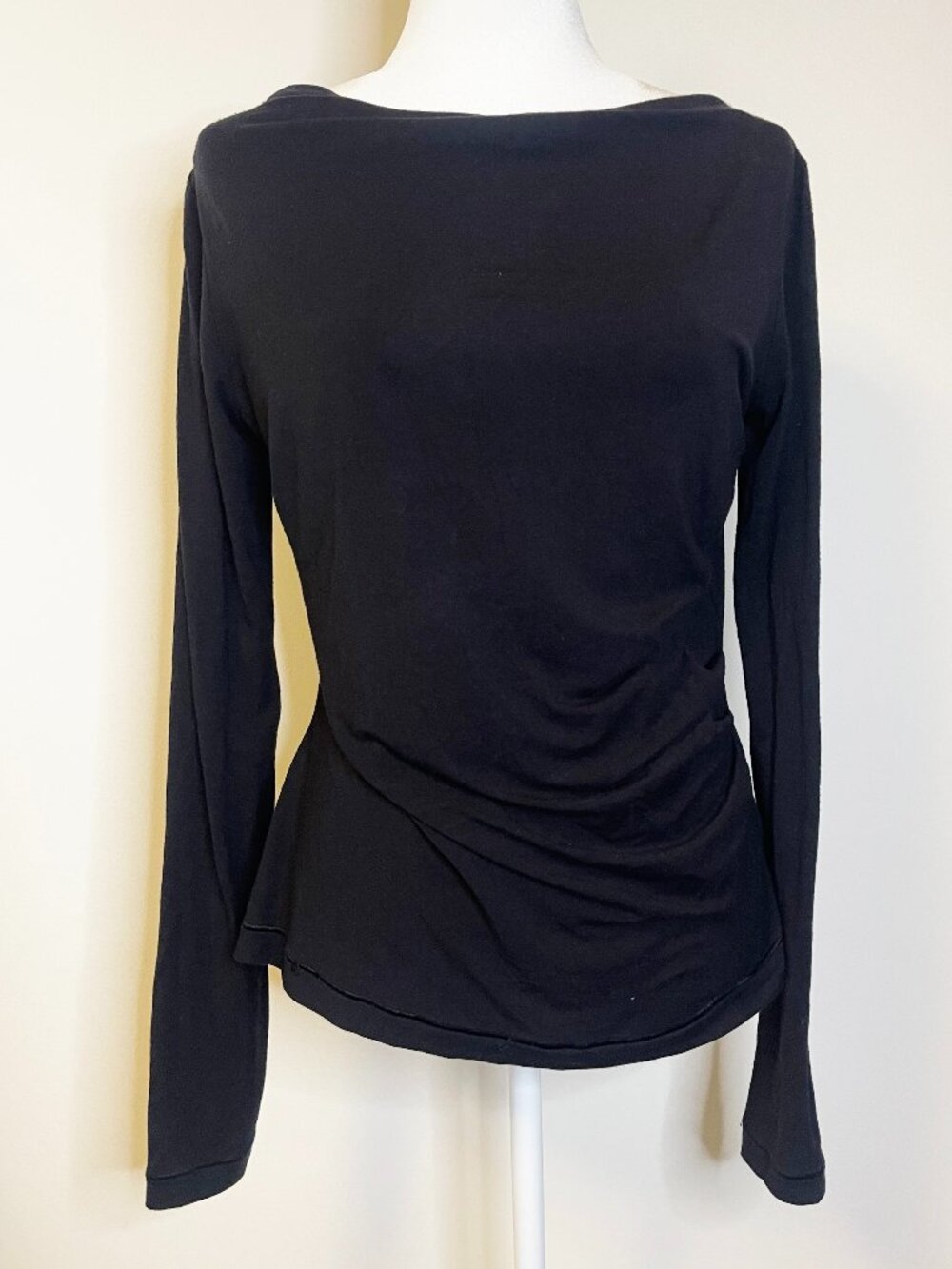 Athleta Move With Ease Boat Neck Top Black Size M Yoga Athleisure Travel